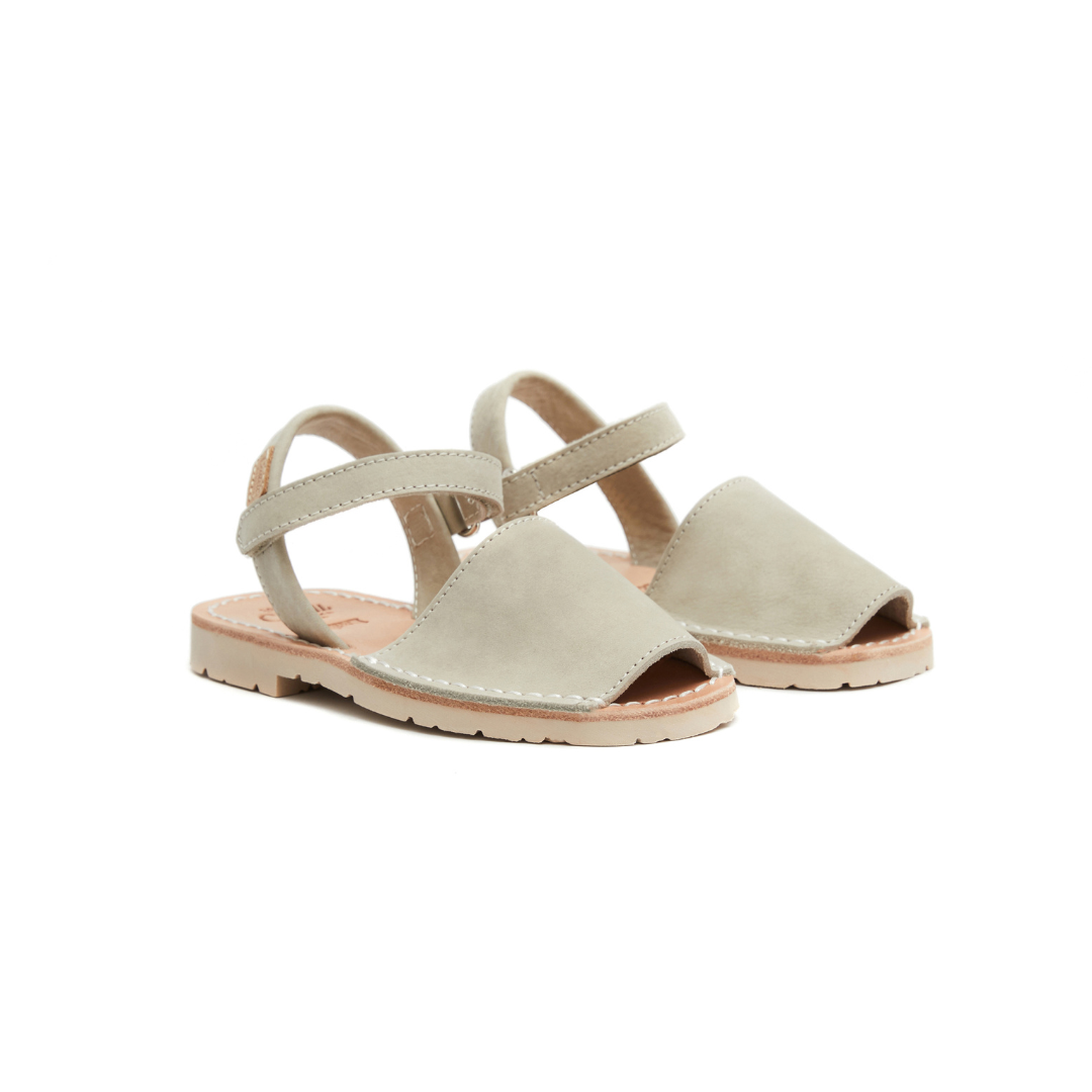 Kids | Flat Ankle Strap Avarcas | Beige
