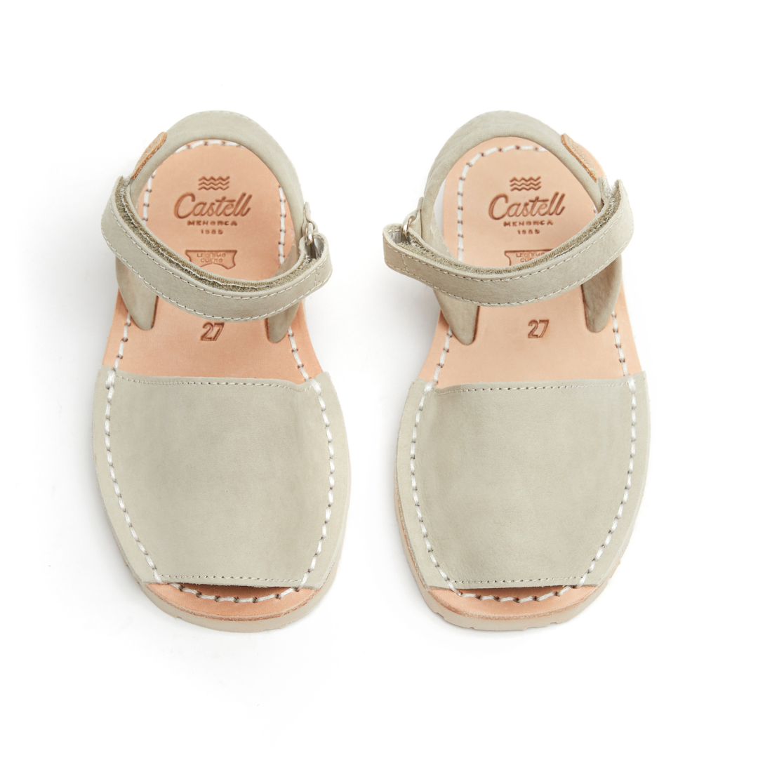 Kids | Flat Ankle Strap Avarcas | Beige