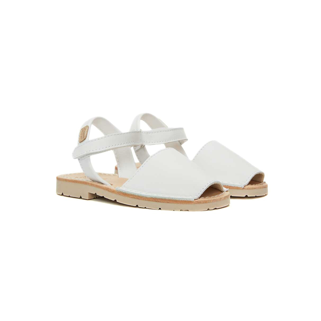 Kids | Flat Ankle Strap Avarcas | White