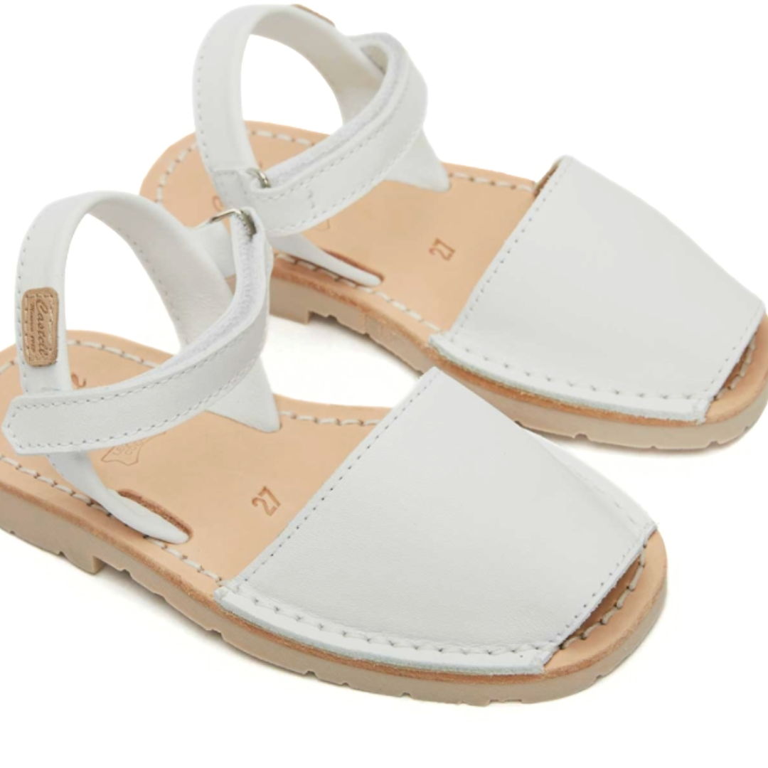 Kids | Flat Ankle Strap Avarcas | White