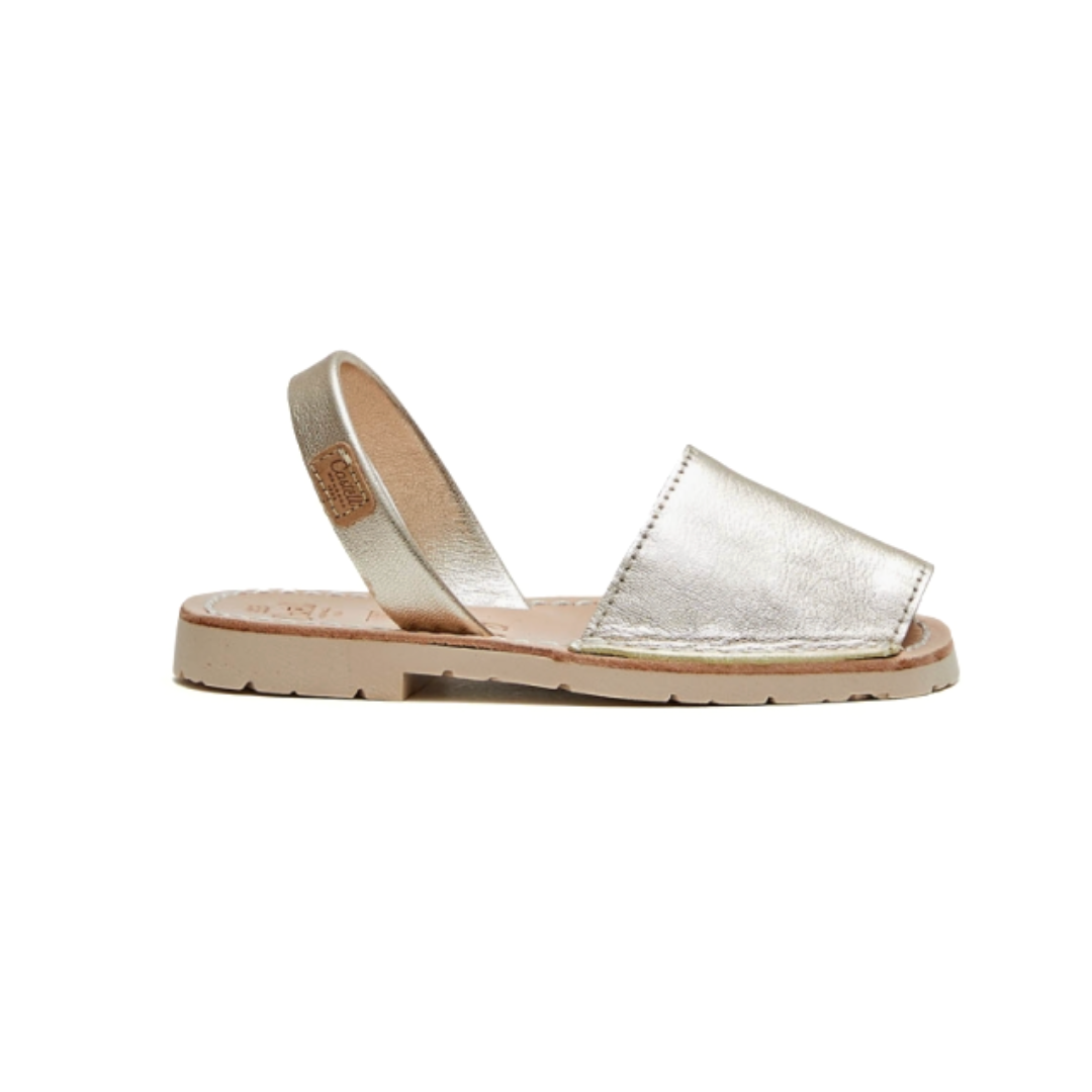 Kids | Flat Avarcas | Metallic Champagne