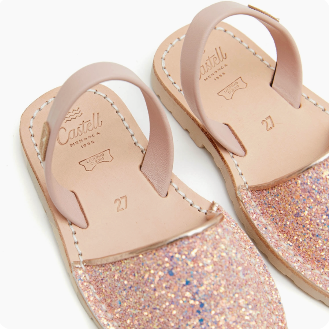 Kids | Flat Avarcas | Glitter Pink