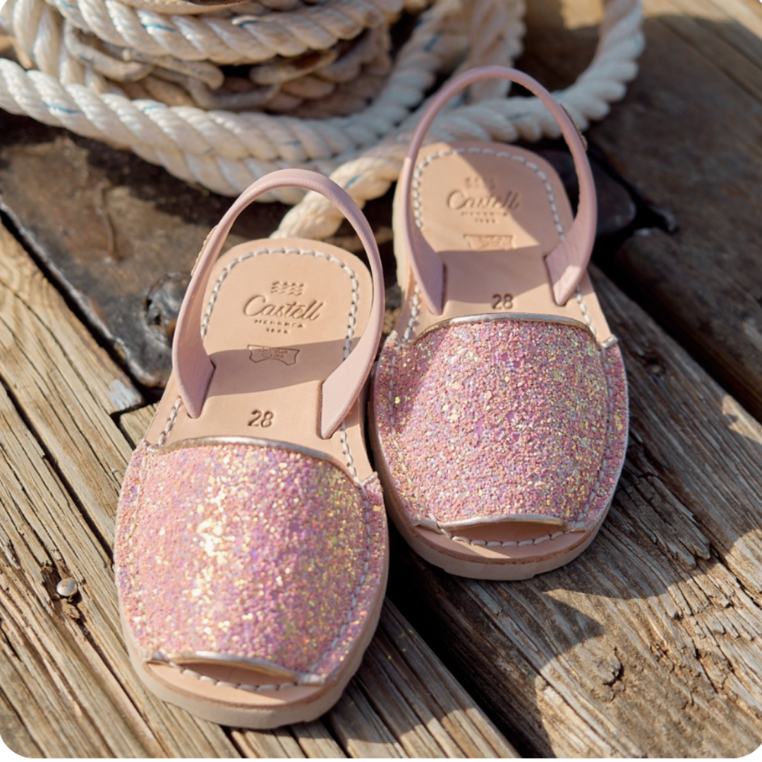 Kids | Flat Avarcas | Glitter Pink