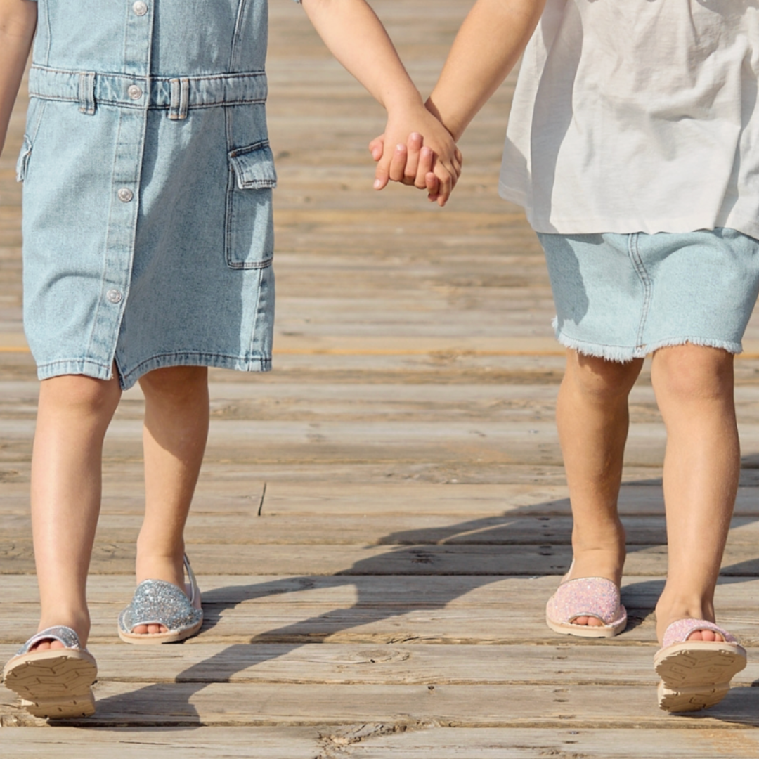 Kids | Flat Avarcas | Glitter Pink