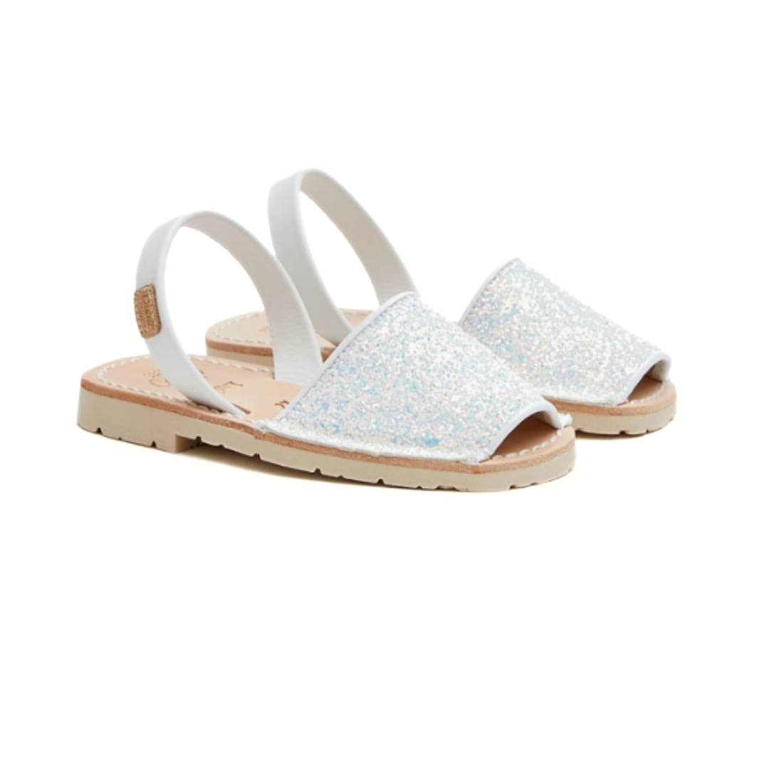 Kids | Flat Avarcas | Glitter White