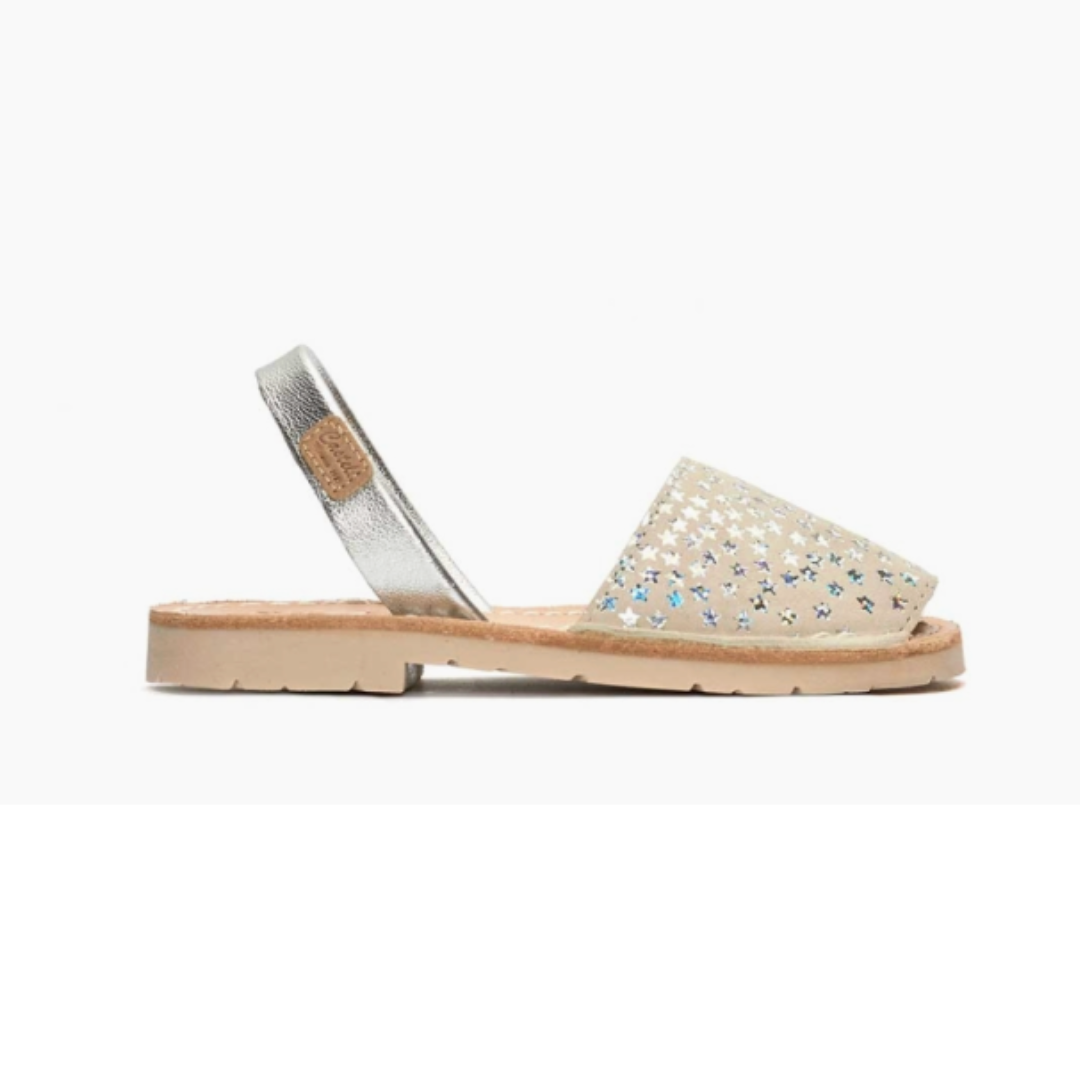 Kids | Flat Avarcas | Beige Stars