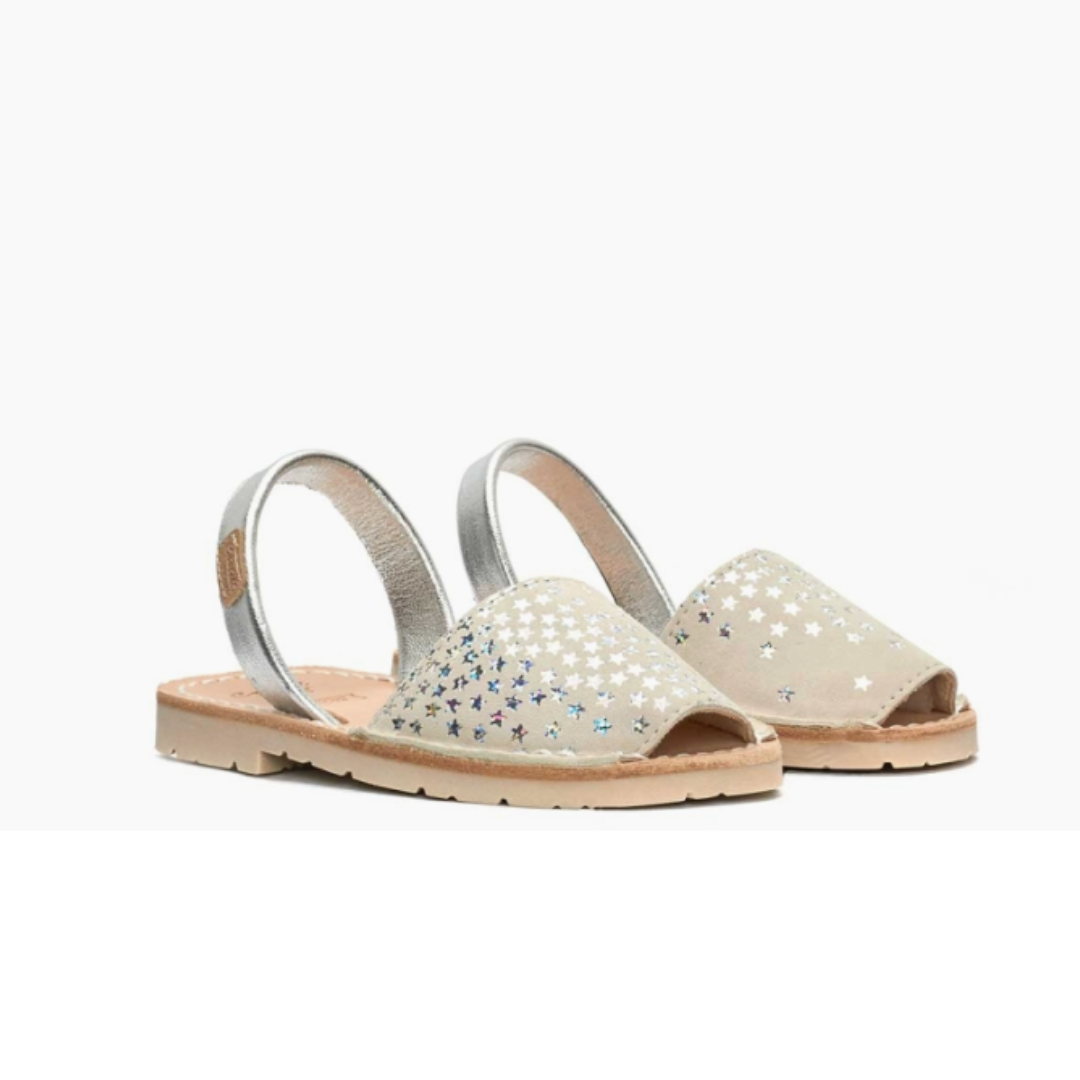 Kids | Flat Avarcas | Beige Stars