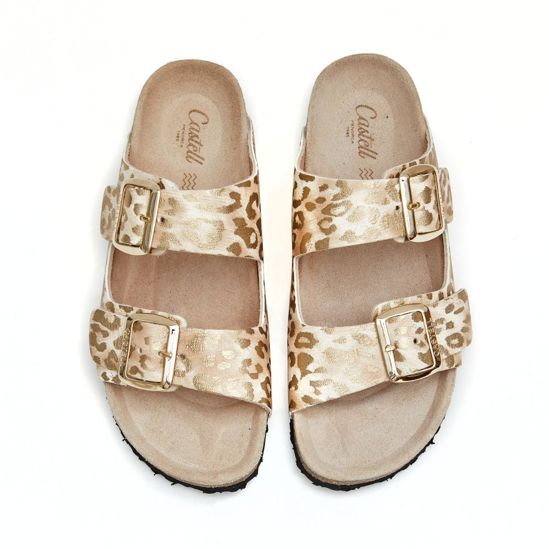 Bio Sandals | Metallic Leopard