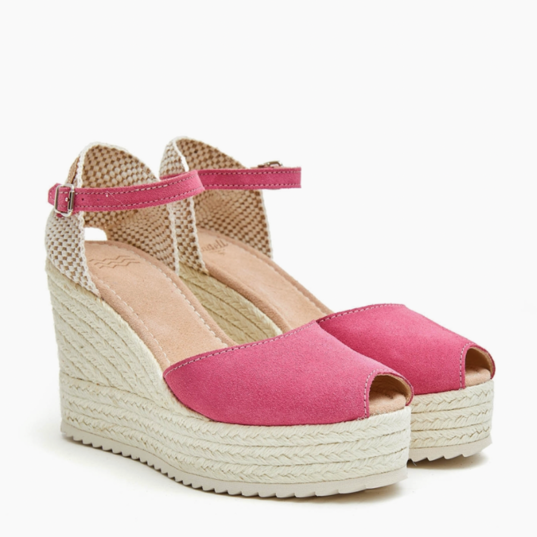 Wedge Espadrilles Peep toe | Hot Pink