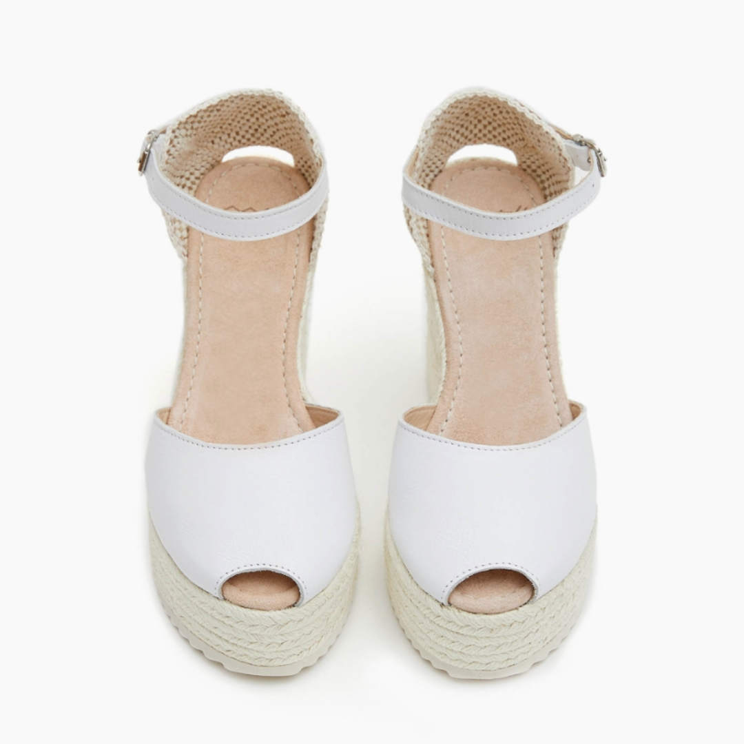 Wedge Espadrilles Peep toe | White