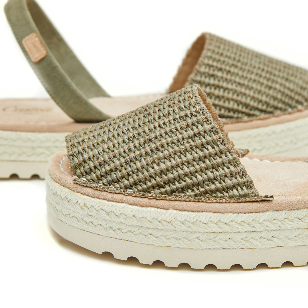 Platform Avarcas | Raffia Olive