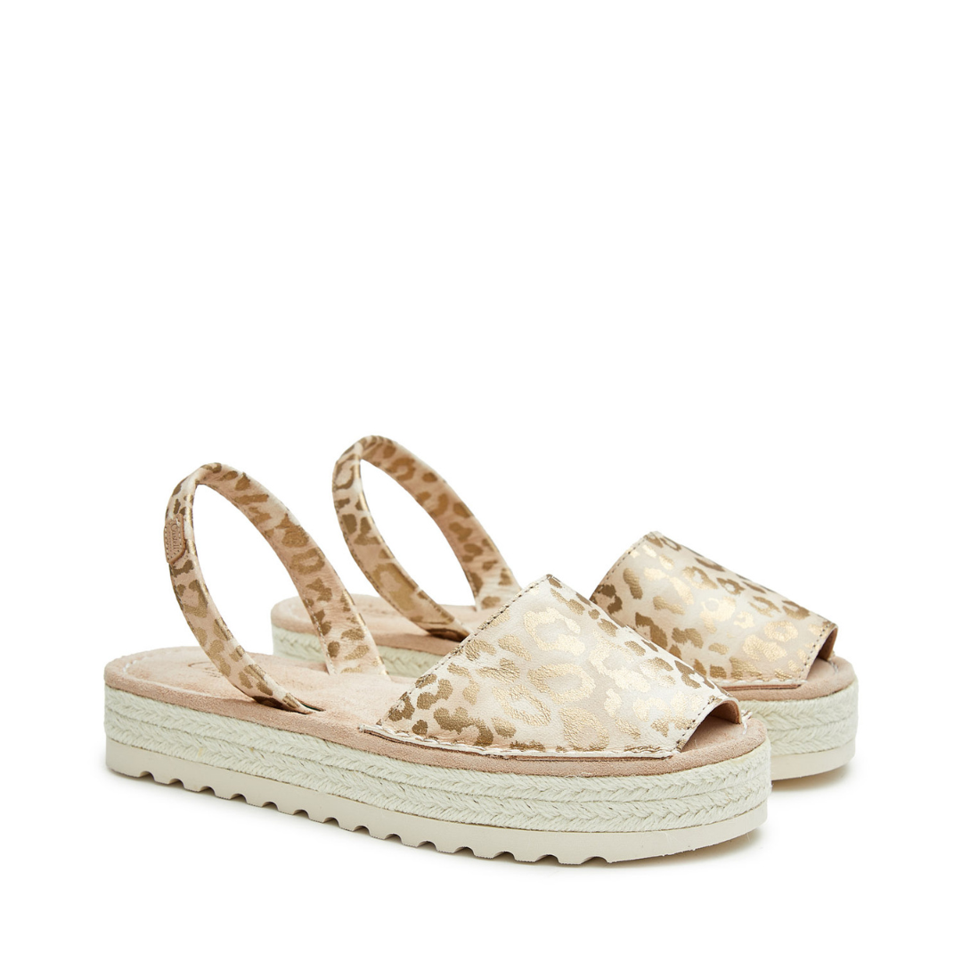 Platform Avarcas | Metallic Leopard