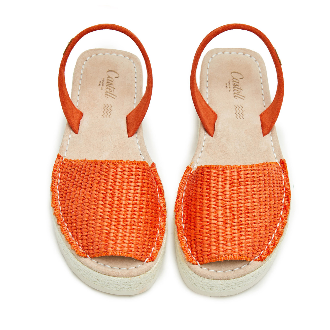 Platform Avarcas | Raffia Orange