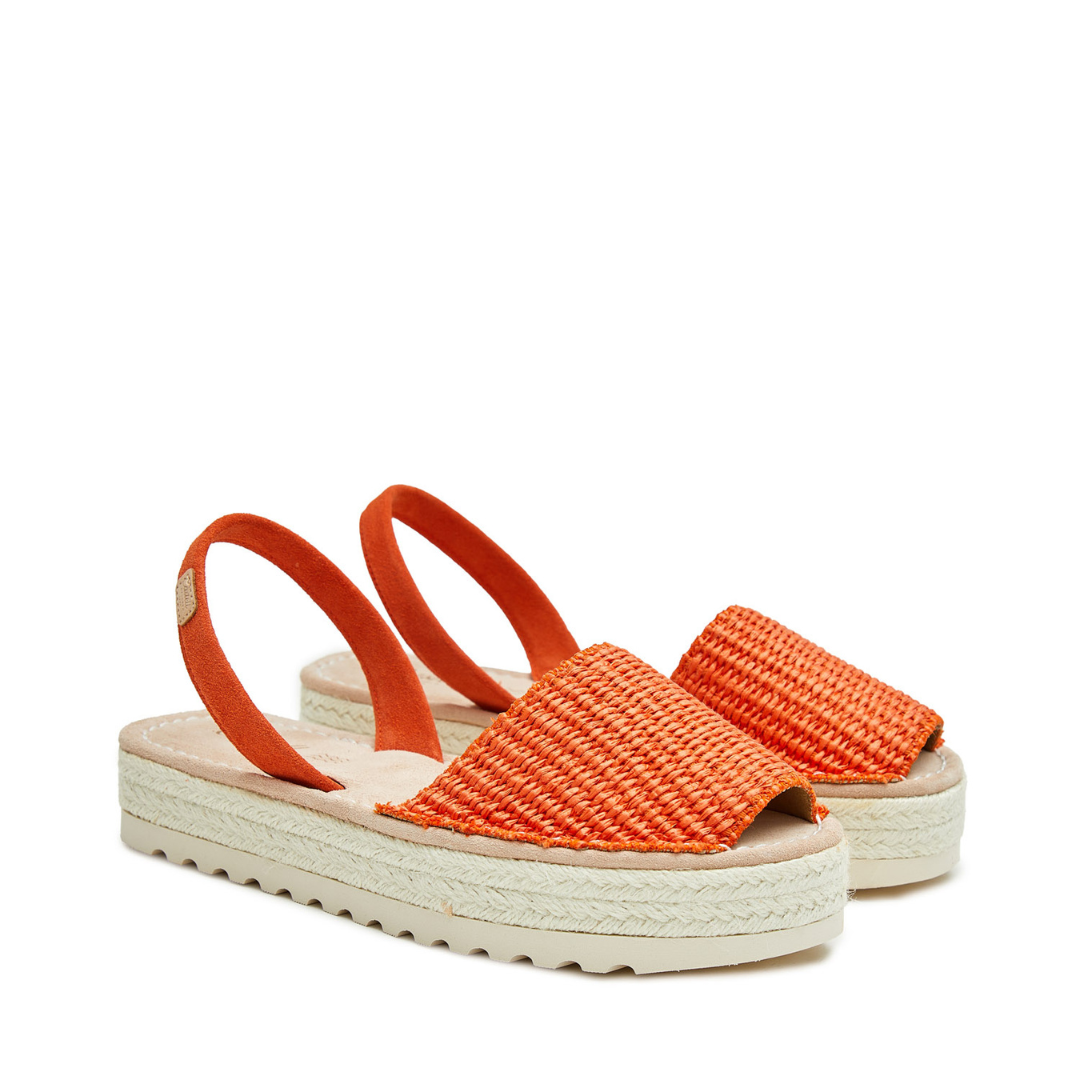 Platform Avarcas | Raffia Orange