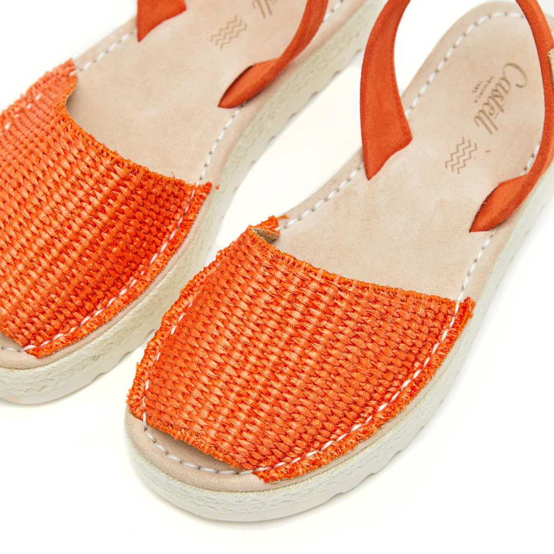 Platform Avarcas | Raffia Orange