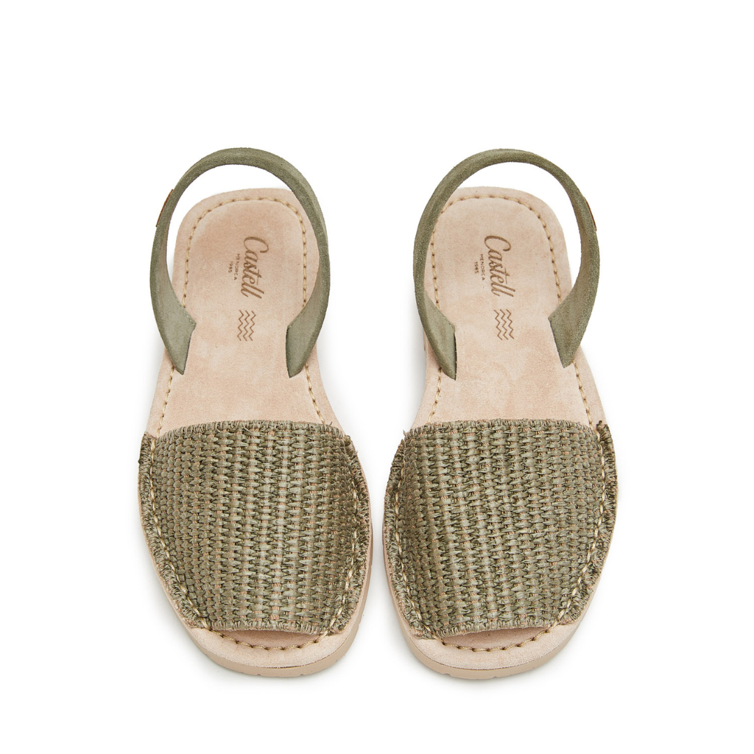 Flat Avarcas | Raffia Olive