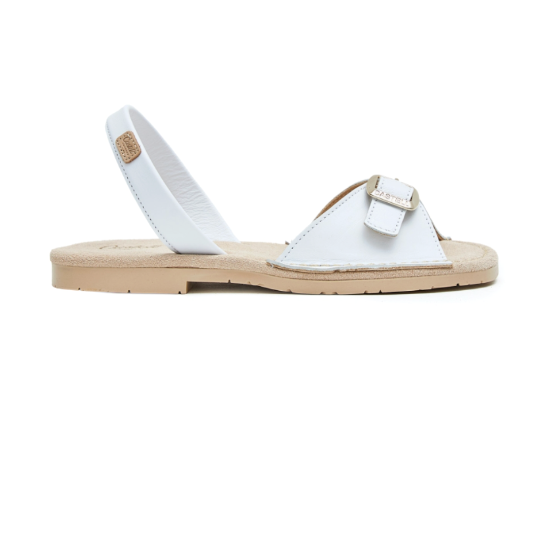 Flat Avarcas | White Gold Buckle