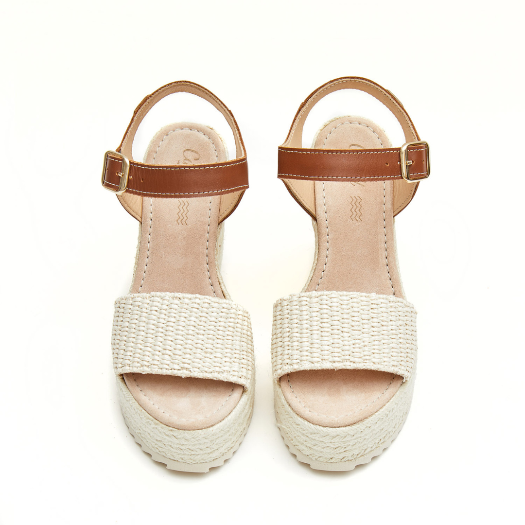 Wedge Espadrilles Modern | Raffia Cream Tan