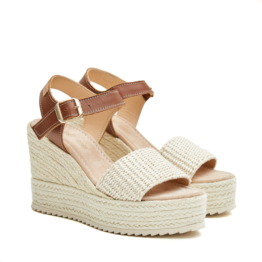 Wedge Espadrilles Modern | Raffia Cream Tan
