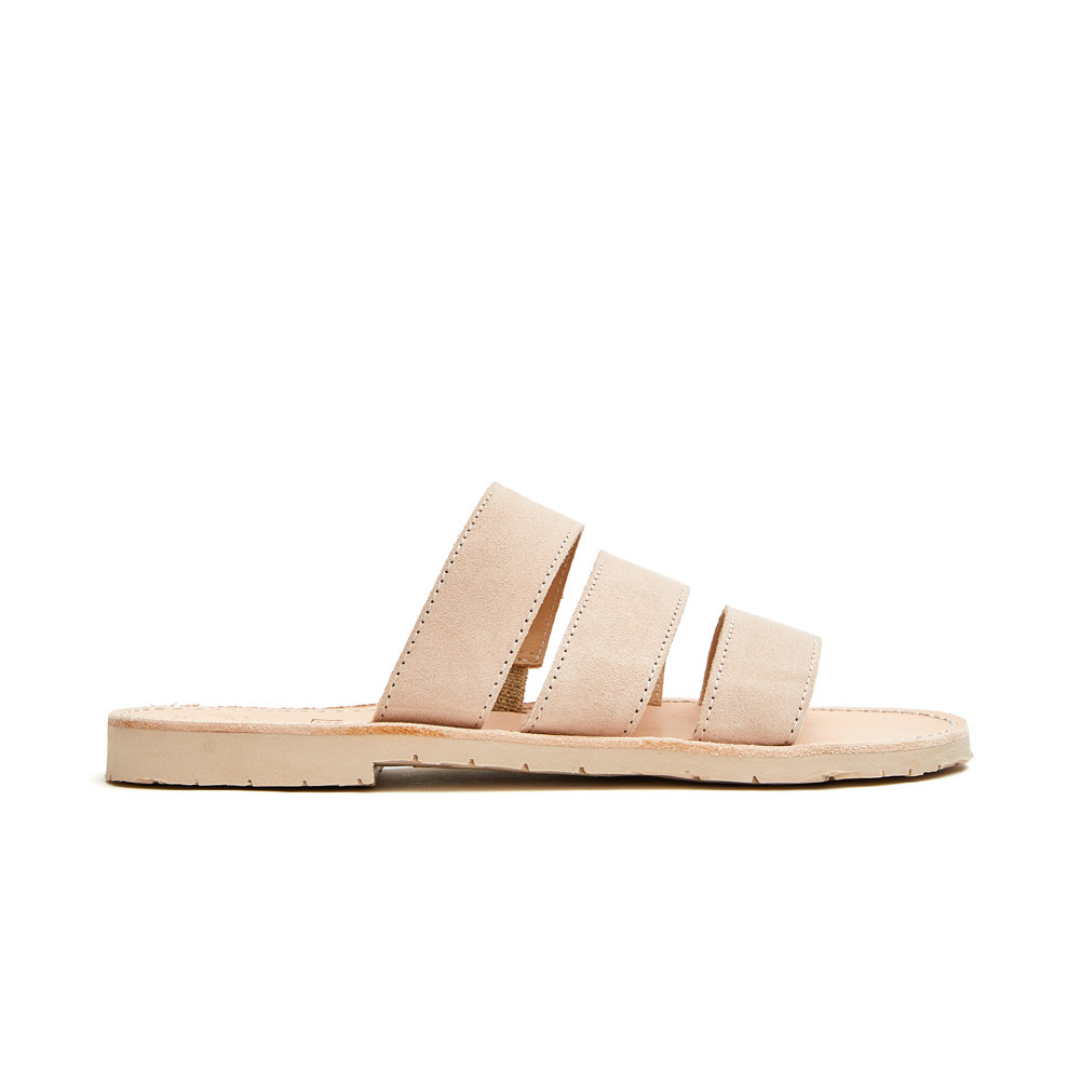 Triple Strap Sandals | Beige