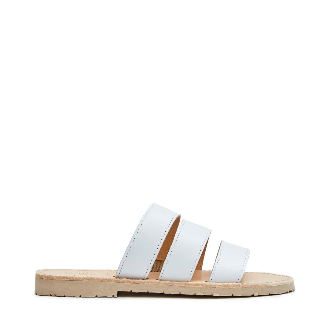 Triple Strap Sandals | White