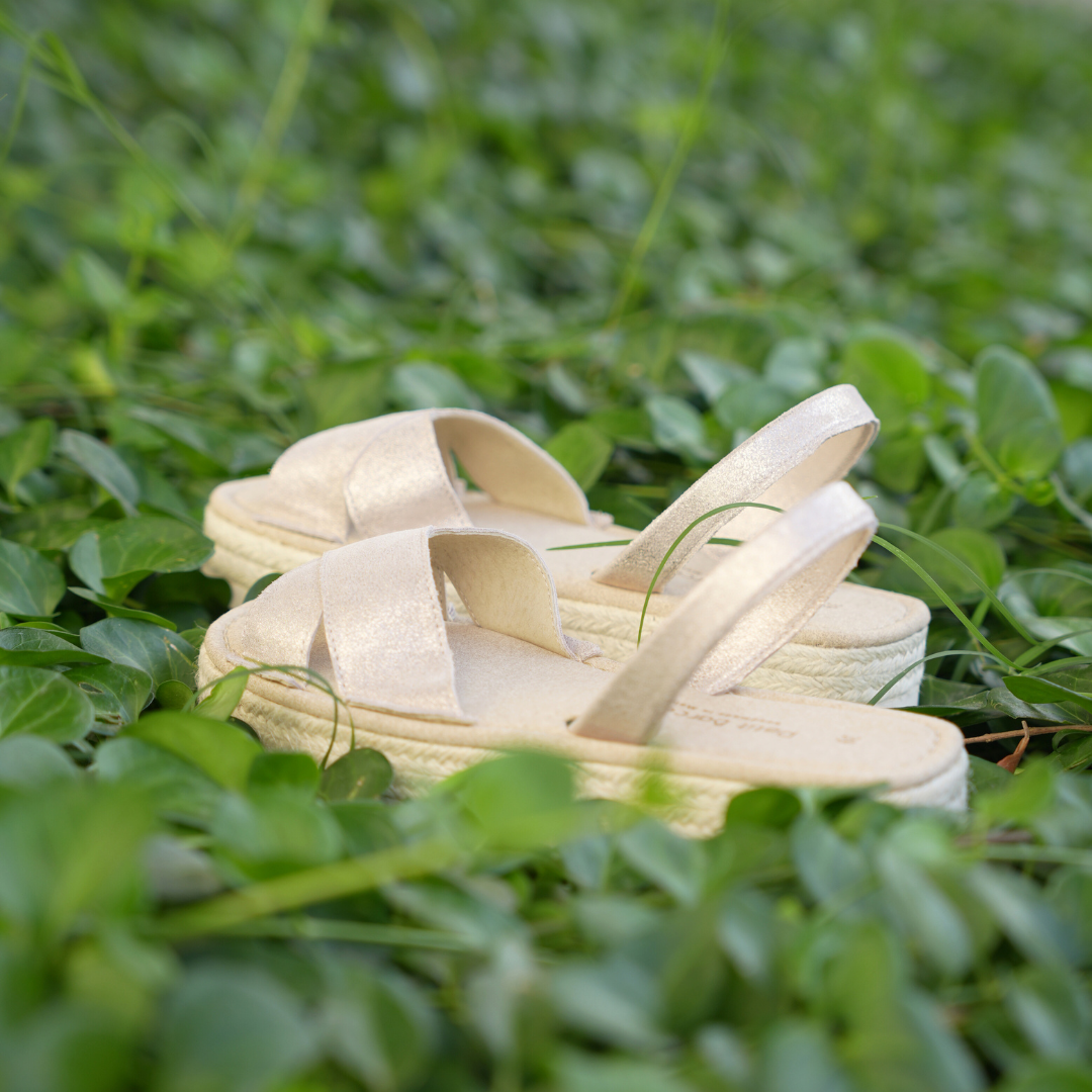 Cross over Platform Avarcas | Shimmer