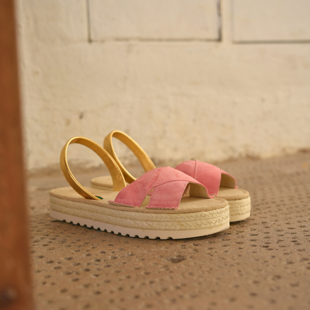 Cross over Platform Avarcas | Pink