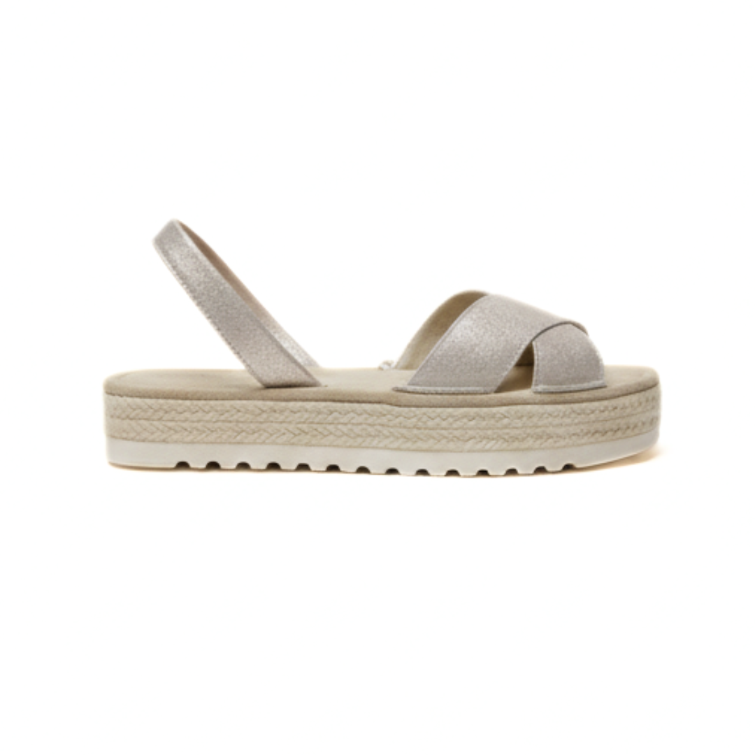 Cross over Platform Avarcas | Shimmer