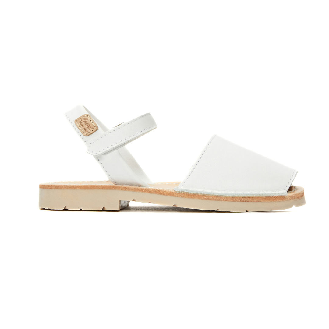 Kids | Flat Ankle Strap Avarcas | White
