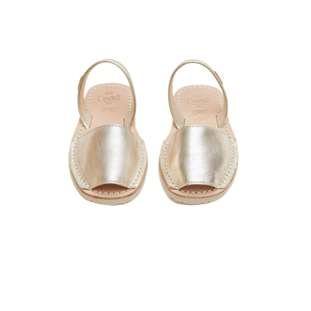 Kids | Flat Avarcas | Metallic Champagne