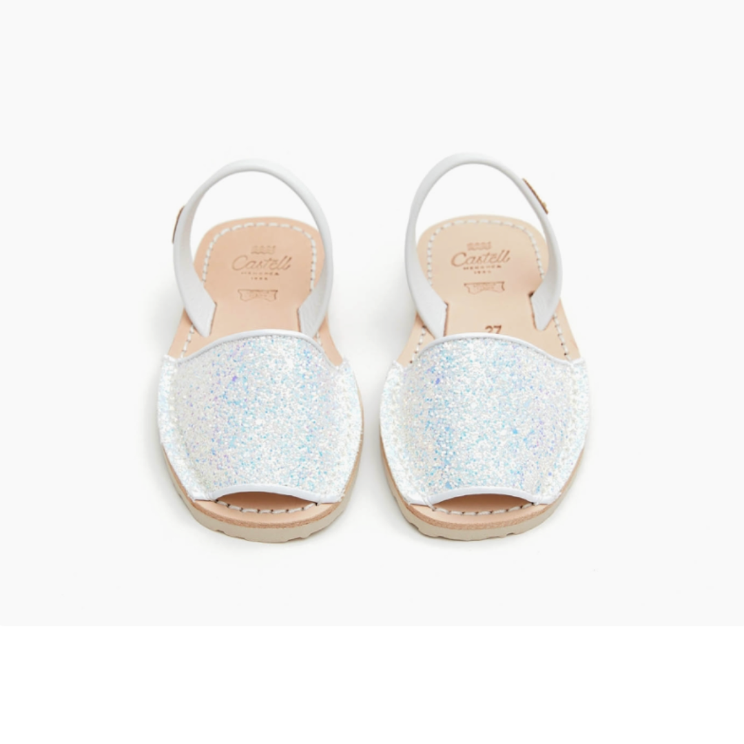 Kids | Flat Avarcas | Glitter White
