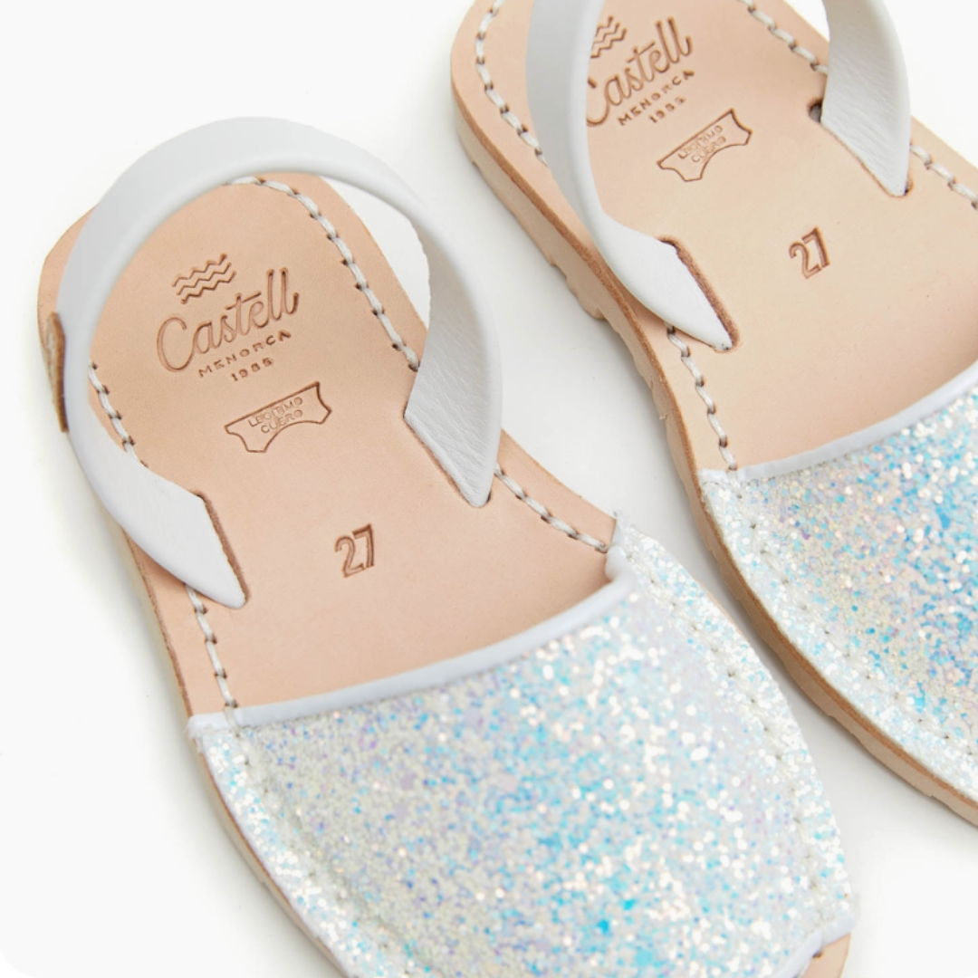 Kids | Flat Avarcas | Glitter White