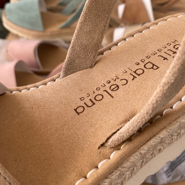 Wedges in Tan Nubuck Leather by Petit Barcelona
