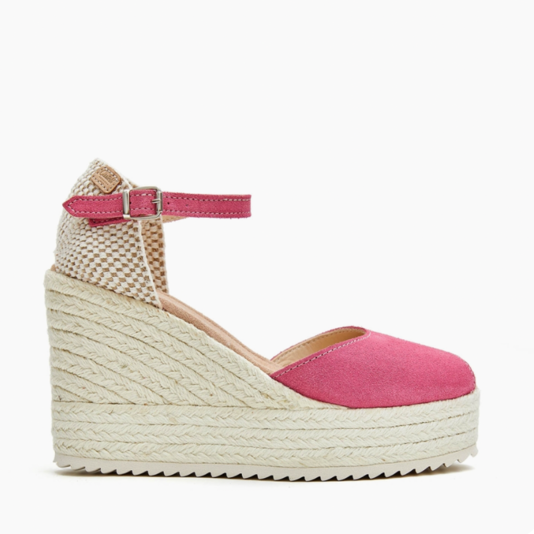 Wedge Espadrilles Peep toe | Hot Pink