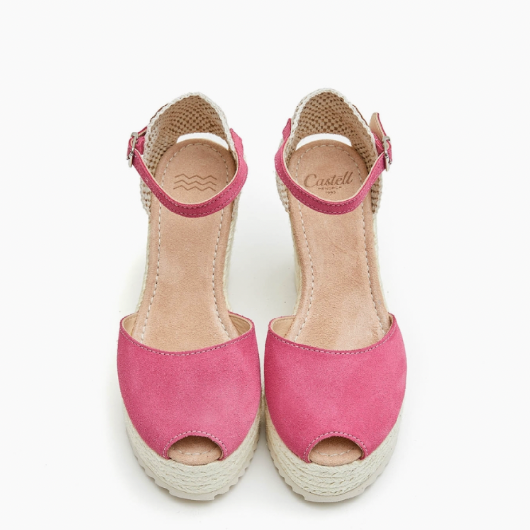 Wedge Espadrilles Peep toe | Hot Pink