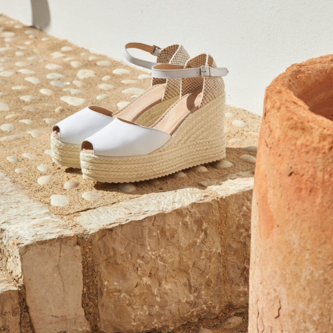 Wedge Espadrilles Peep toe | White