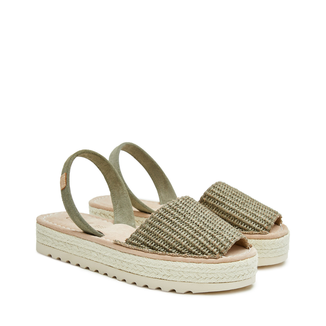 Platform Avarcas | Raffia Olive