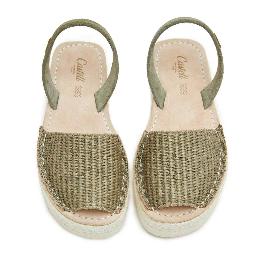 Platform Avarcas | Raffia Olive