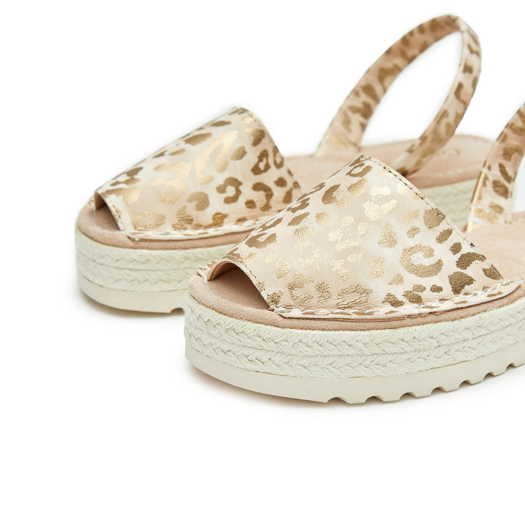 Platform Avarcas | Metallic Leopard