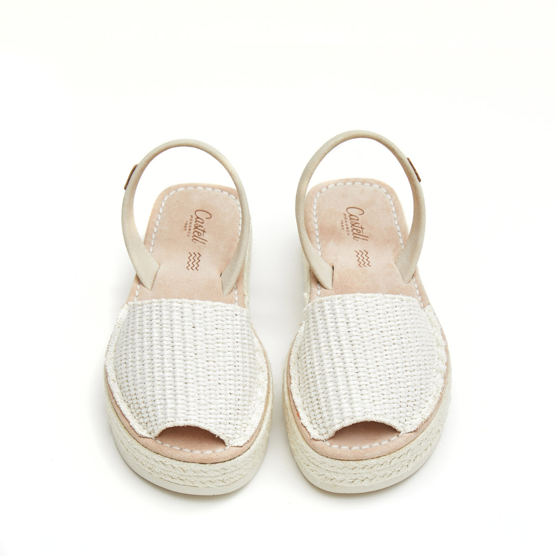 Platform Avarcas | Raffia Cream