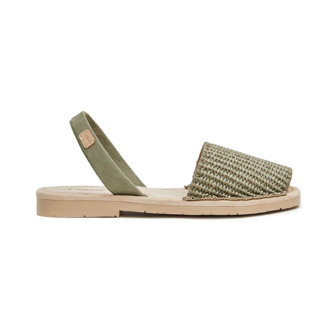 Flat Avarcas | Raffia Olive