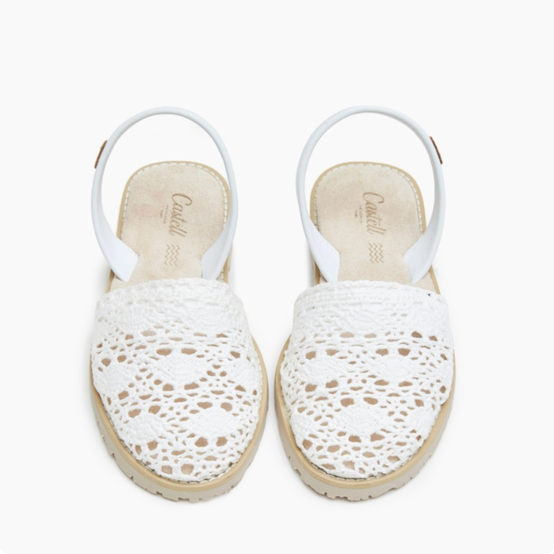 Flat Avarcas | White Crochet