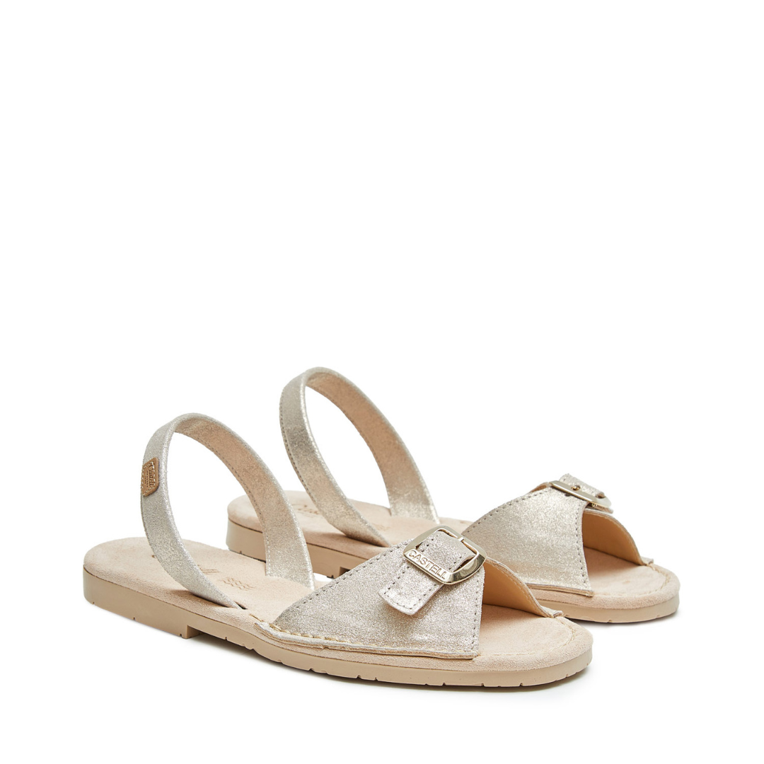 Flat Avarcas | Shimmer Gold Buckle