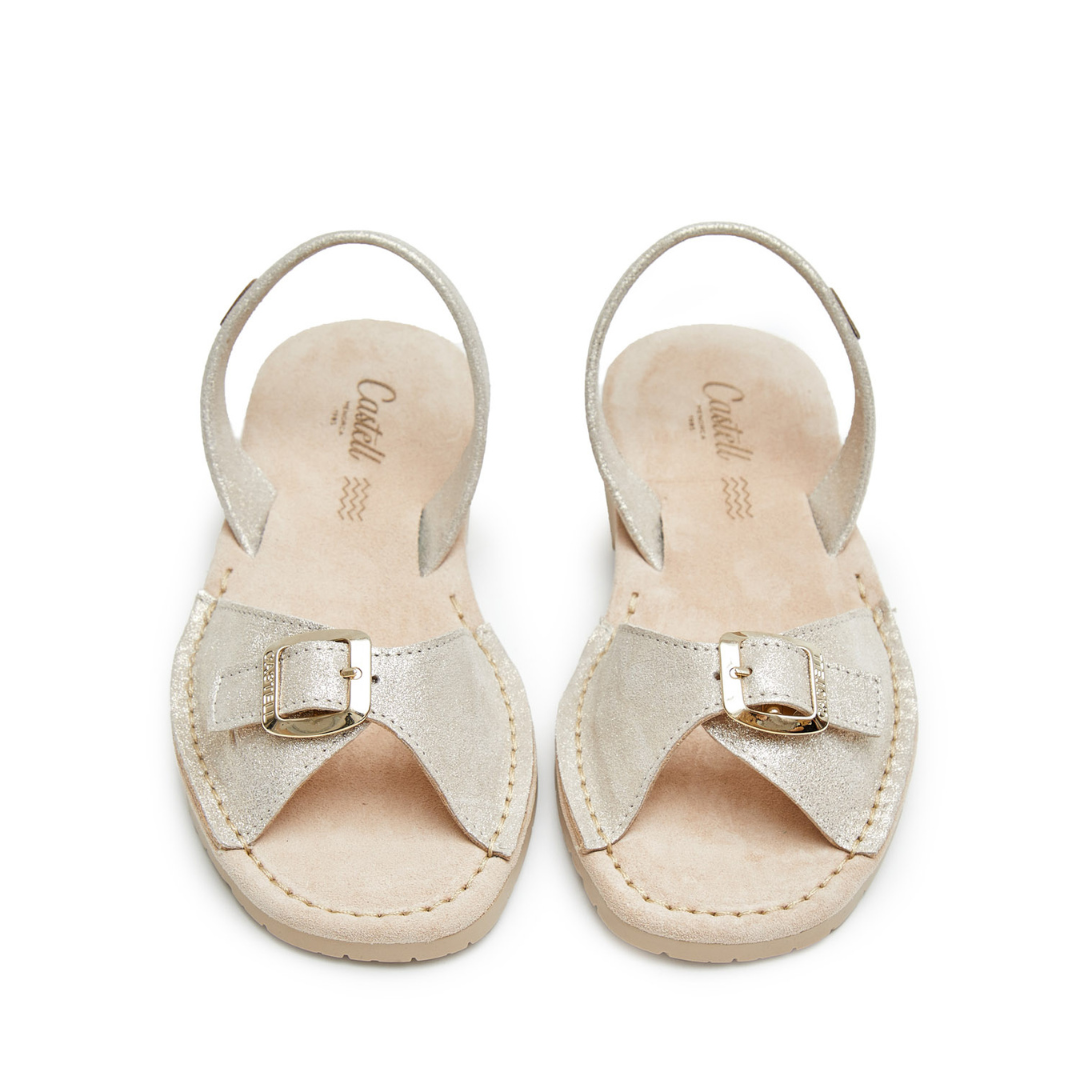 Flat Avarcas | Shimmer Gold Buckle