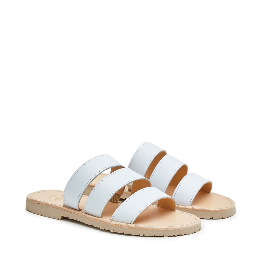 Triple Strap Sandals | White