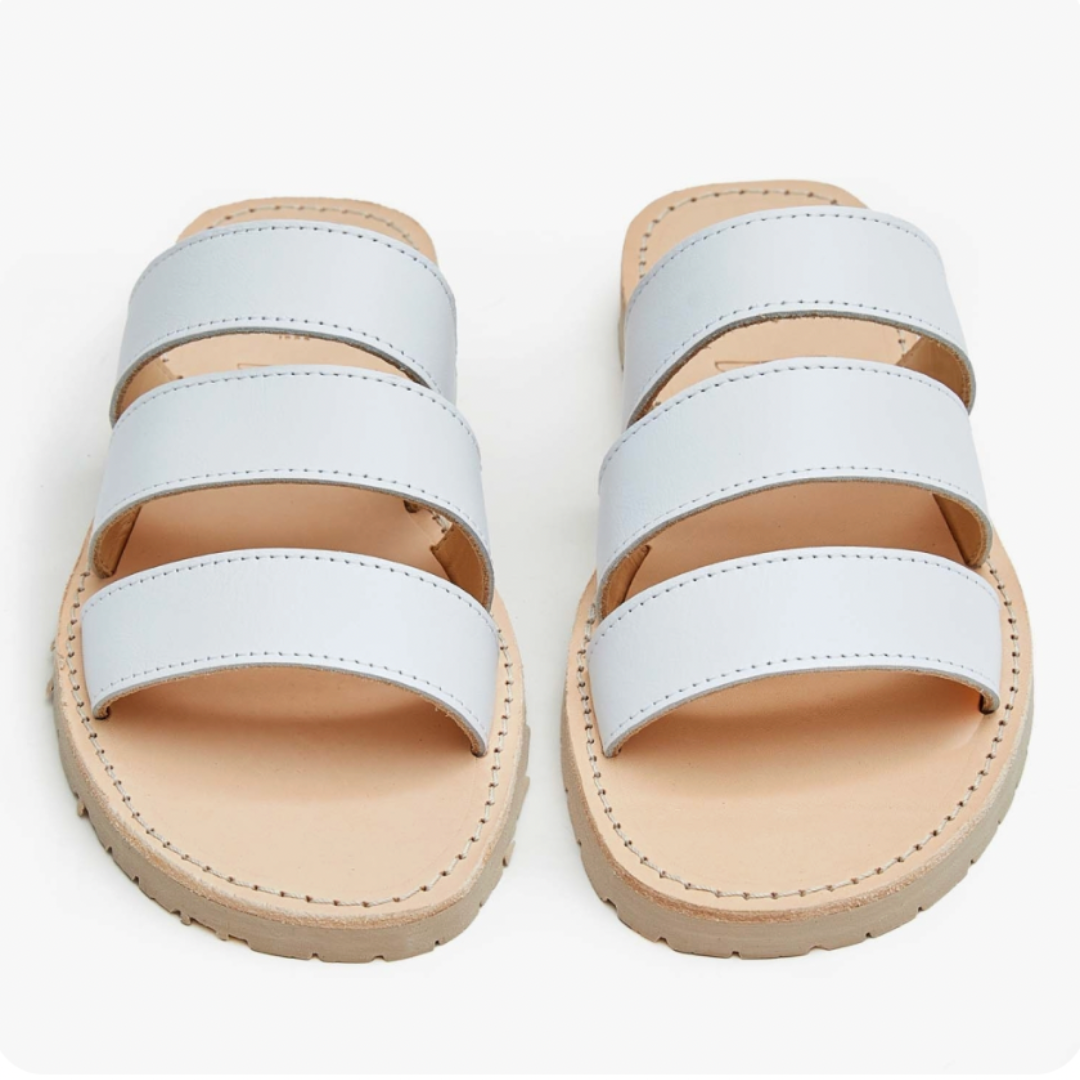 Triple Strap Sandals | White