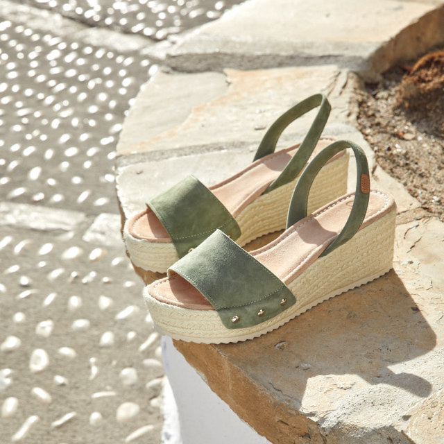Wedges | Olive Suede Mid