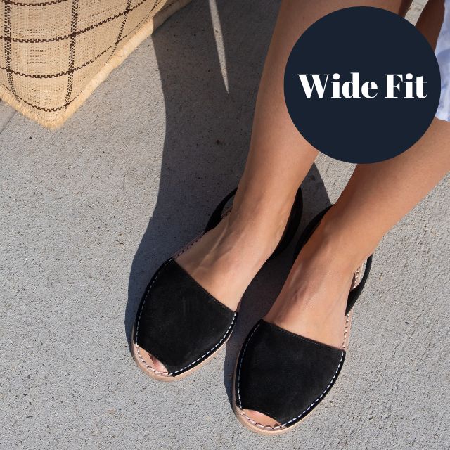 Black flats deals wide fit