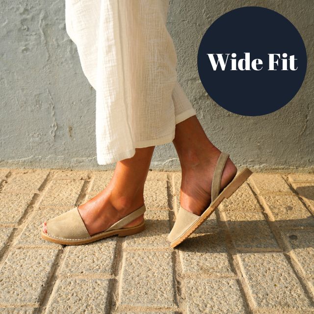 Wide Fit | Flat Avarcas | Stone