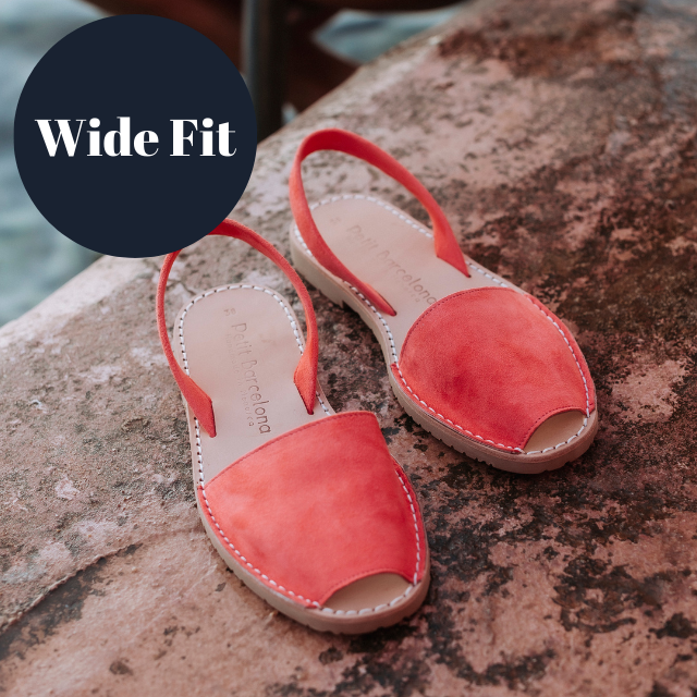 Wide Fit | Flat Avarcas | Watermelon Suede